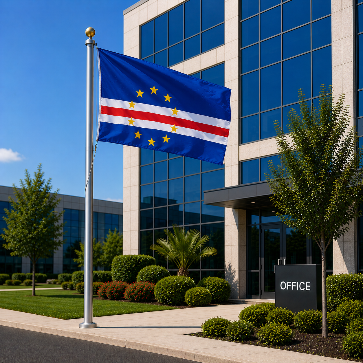 Cape Verde National Flag 90cm x 150cm - Outdoor Polyester Flag Shopwice Cape Verde National Flag 90cm x 150cm - Outdoor Polyester Flag