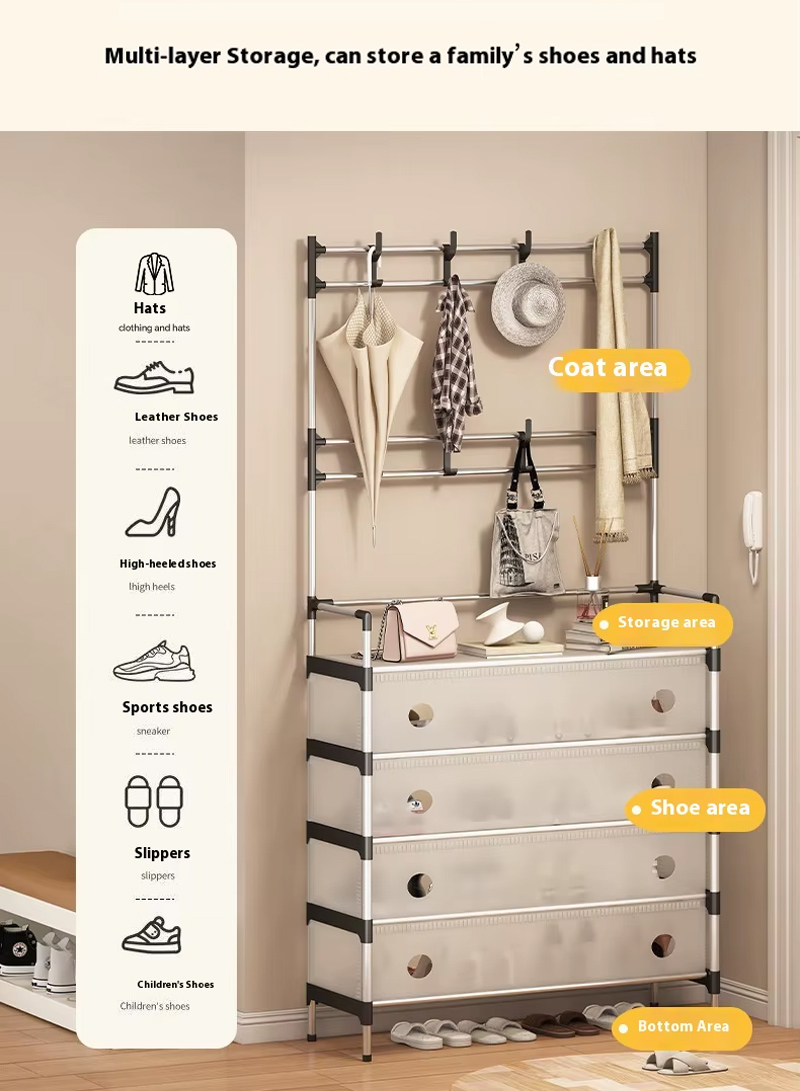 5 Tier Simple Multifunctional Integrated Shoe Rack Shopwice 5 Tier Simple Multifunctional Integrated Shoe Rack - Image 2