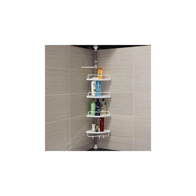 4 Tier Bathroom Corner Shelf Storage - White Shopwice 4 Tier Bathroom Corner Shelf Storage - White - Image 2