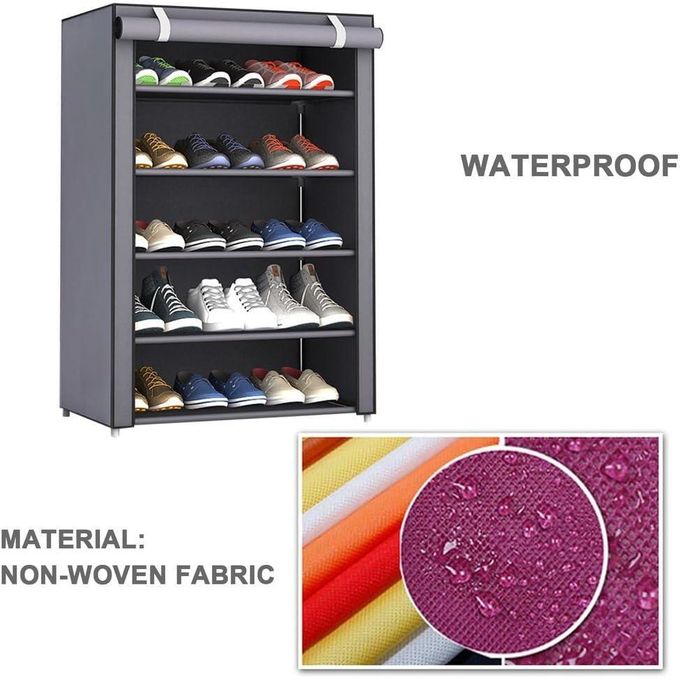 5-Layers Dustproof Shoe Rack Organizer with Adjustable Layers – Space-Saving Shoe Cabinet with Zipper Cover(60 * 30 * 90cm) Shopwice 5-Layers Dustproof Shoe Rack Organizer with Adjustable Layers – Space-Saving Shoe Cabinet with Zipper Cover(60 * 30 * 90cm) - Image 3