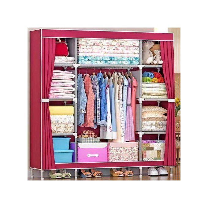 3-in-1 Portable Wardrobe 130-14C - Wine Red