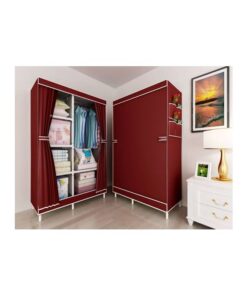 Portable Wardrobe - 6 Shelves - Red Wine