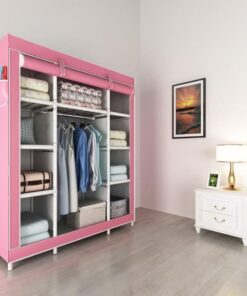 Lindy Foldable Wardrobe 8 Shelves - Pink