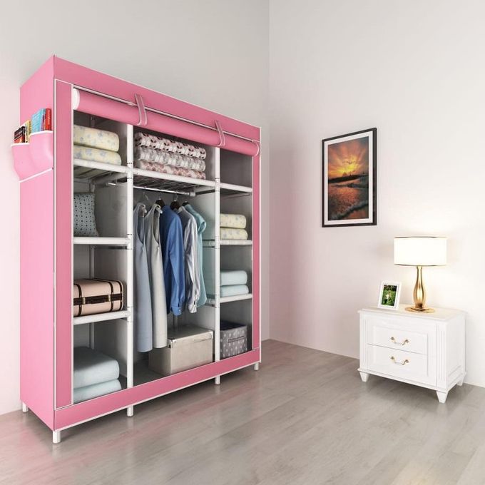 Lindy Foldable Wardrobe 8 Shelves - Pink