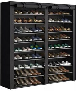 Shoe Organizer Rack - 9 Levels For 54 Pairs Large Capacity - Black Metal