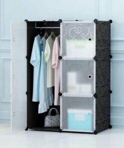 Lindy 6 Cubes Wardrobe - Black/White