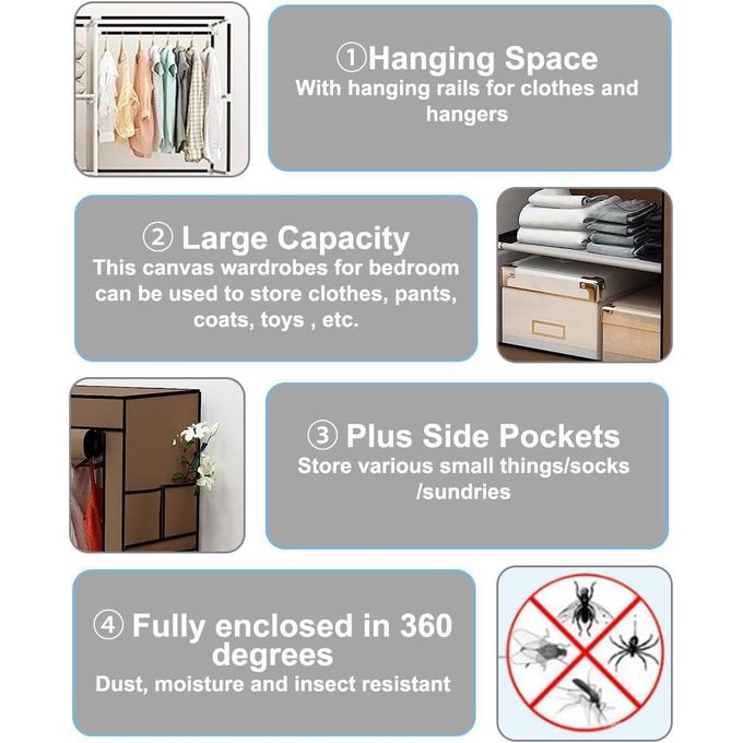 Lindy Foldable Collapsible Closet Cabinet - Brown Shopwice Lindy Foldable Collapsible Closet Cabinet - Brown