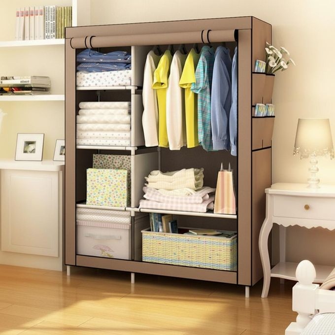 Lindy Foldable Collapsible Closet Cabinet - Brown Shopwice Lindy Foldable Collapsible Closet Cabinet - Brown