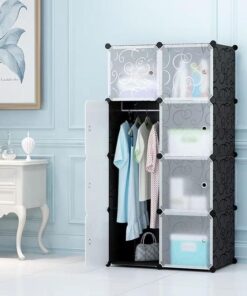 Lindy 8 Cubes Wardrobe - Black/White