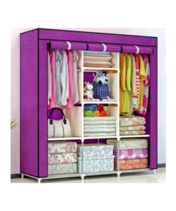 Portable Wardrobe - 8 Shelves - Purple