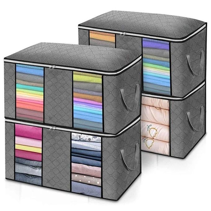4Pcs/Set Foldable Clothes Quilt Storage Bags Shopwice 4Pcs/Set Foldable Clothes Quilt Storage Bags