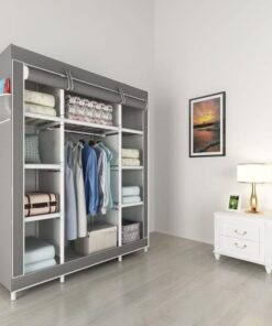 Lindy Foldable Wardrobe 8 Shelves - Grey