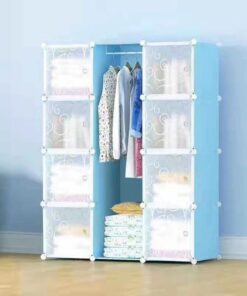12 Cubes Wardrobe 8 Doors - Blue/White