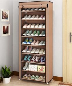 Lindy Single Row 9 Layer Shoe Wardrobe - Brown