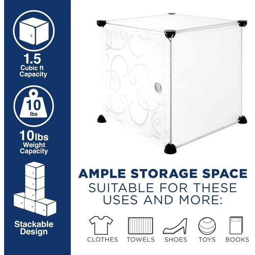 6 Cubes Wardrobe - Blue/Multicolor Shopwice 6 Cubes Wardrobe - Blue/Multicolor