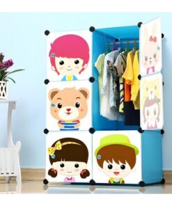 6 Cubes Wardrobe - Blue/Multicolor