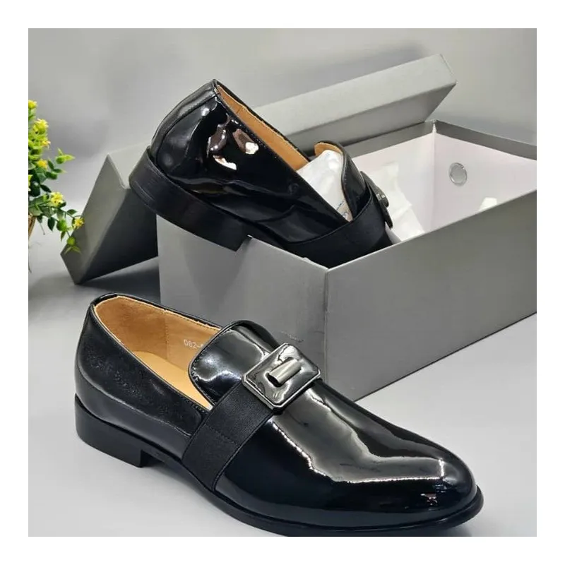 Classic Mirror Black  Leather Loafer Shoe