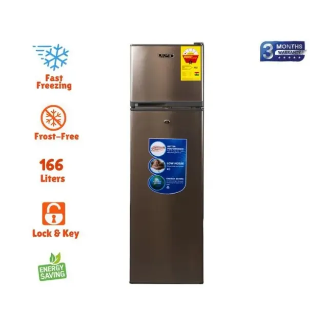 Vizio 166L Double Door Refrigerator - Dark Silver (VIZ-208TF)