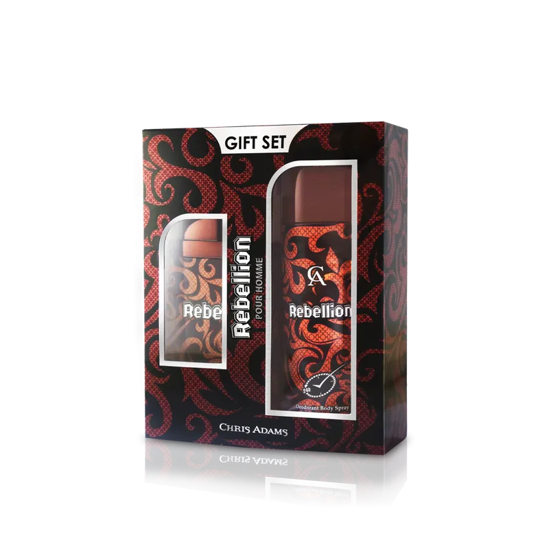 Chris Adams Rebellion Fragrance Gift Set ( 100ml(EDT) + 200ml Deodorant )
