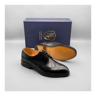 Frank Perry Black Wingtip Brogue Shoes